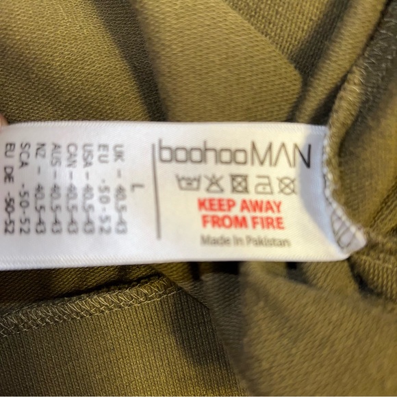 BoohooMAN Men’s Crew Neck Long Sleeve Sweatshirt Olive Green Sz L - Picture 7 of 12